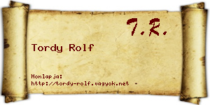 Tordy Rolf névjegykártya